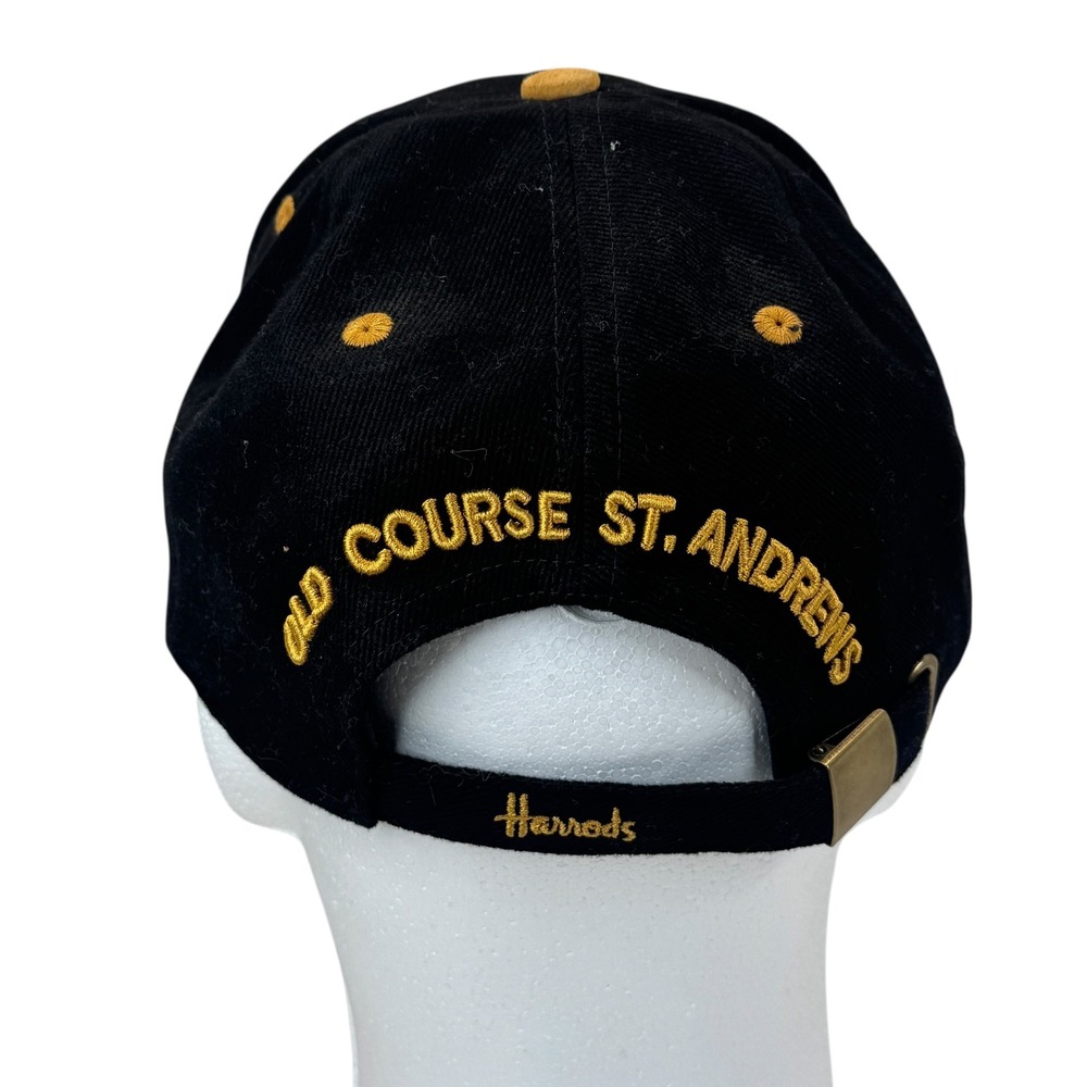 Harrods St Andrews Old Course Golf Hat‎ OS Black Gold Crest Suede Bill Scotland - Picture 2 of 8